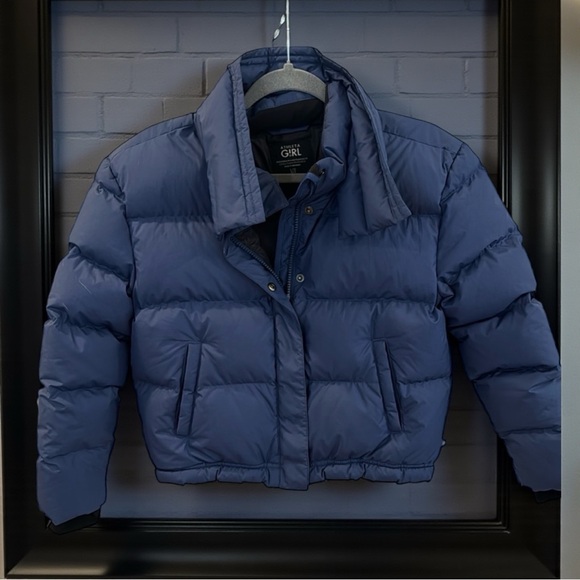 Athleta Girl Sleigh All Day Down Damask Blue Puff Winter Jacket Size XL 16